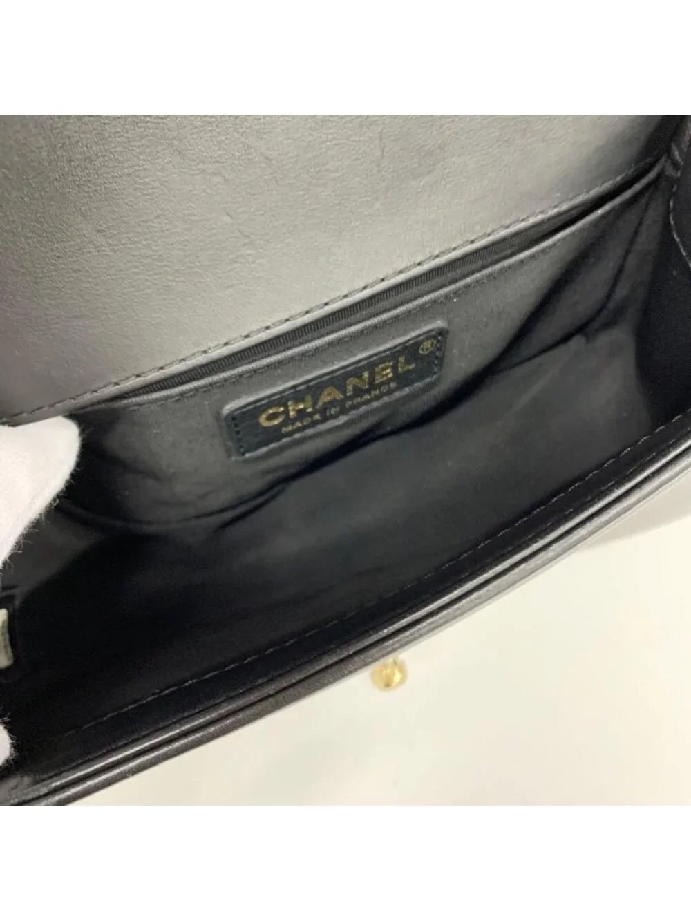 Chanel Boy 20 Quilted Lambskin Gunmetal Shoulder Bag